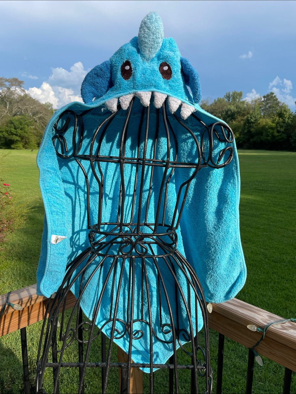Circo Blue Shark Hooded Kids Bath Towel Poncho